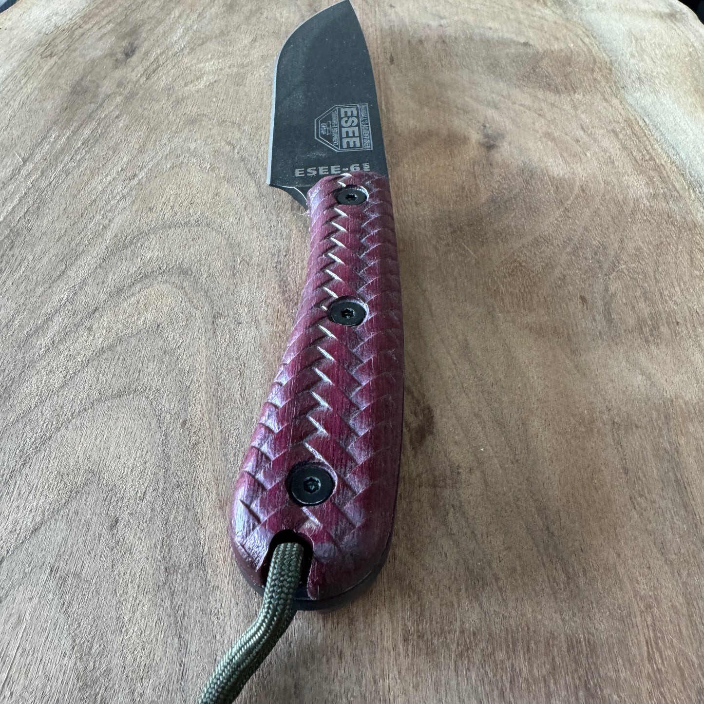 Nobleweave scales compatible with ESEE-6HM knife Purple Heart wood