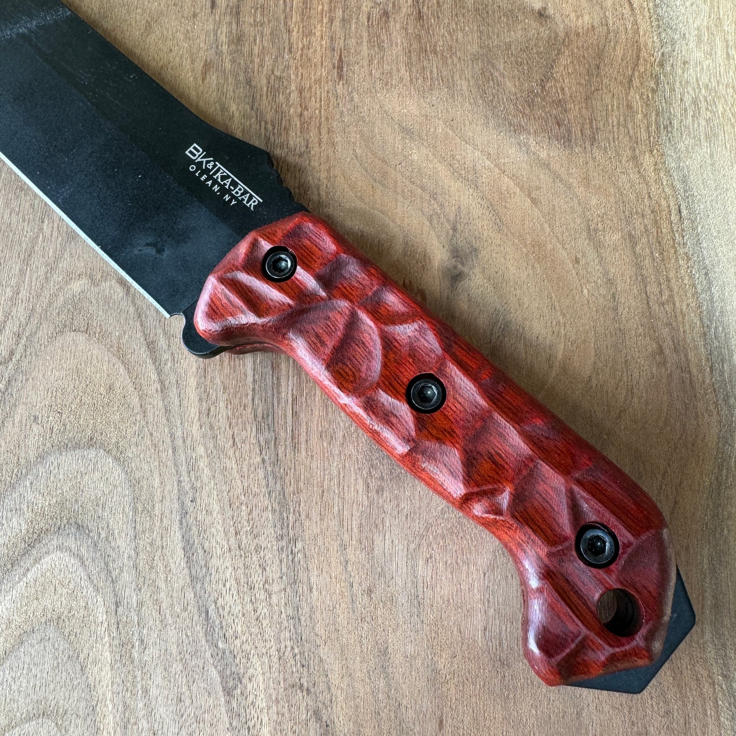 Royalcurl bloodwood handles / scales for Ka-Bar Becker bk-2 bk-7 bk-9 etc